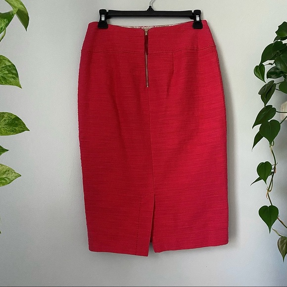 Anthropologie Moulinette Souers Pink Textured Pencil Skirt 2 - Picture 3 of 7